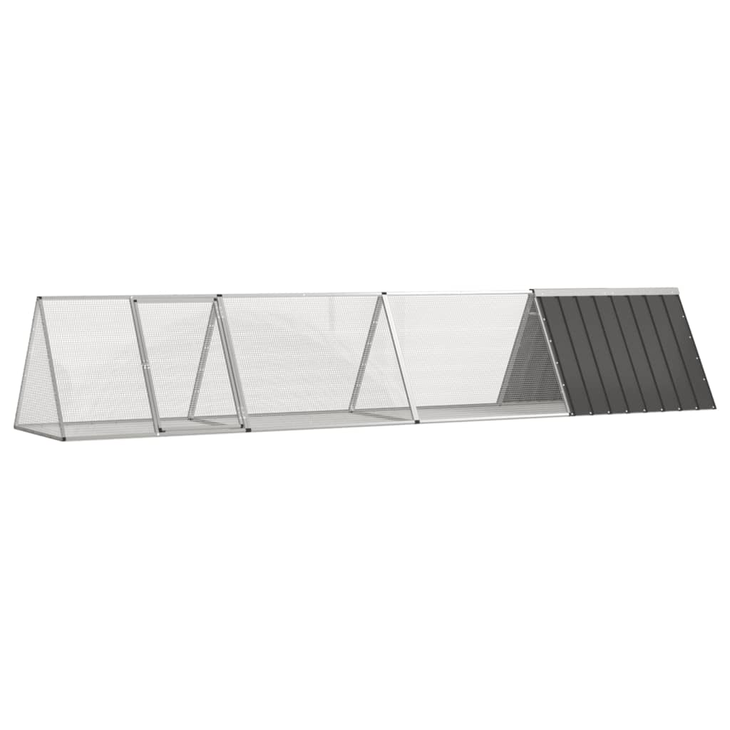 Vidaxl Rabbit Cage Anthracite 403.5X80.5X71 Cm Galvanised Steel