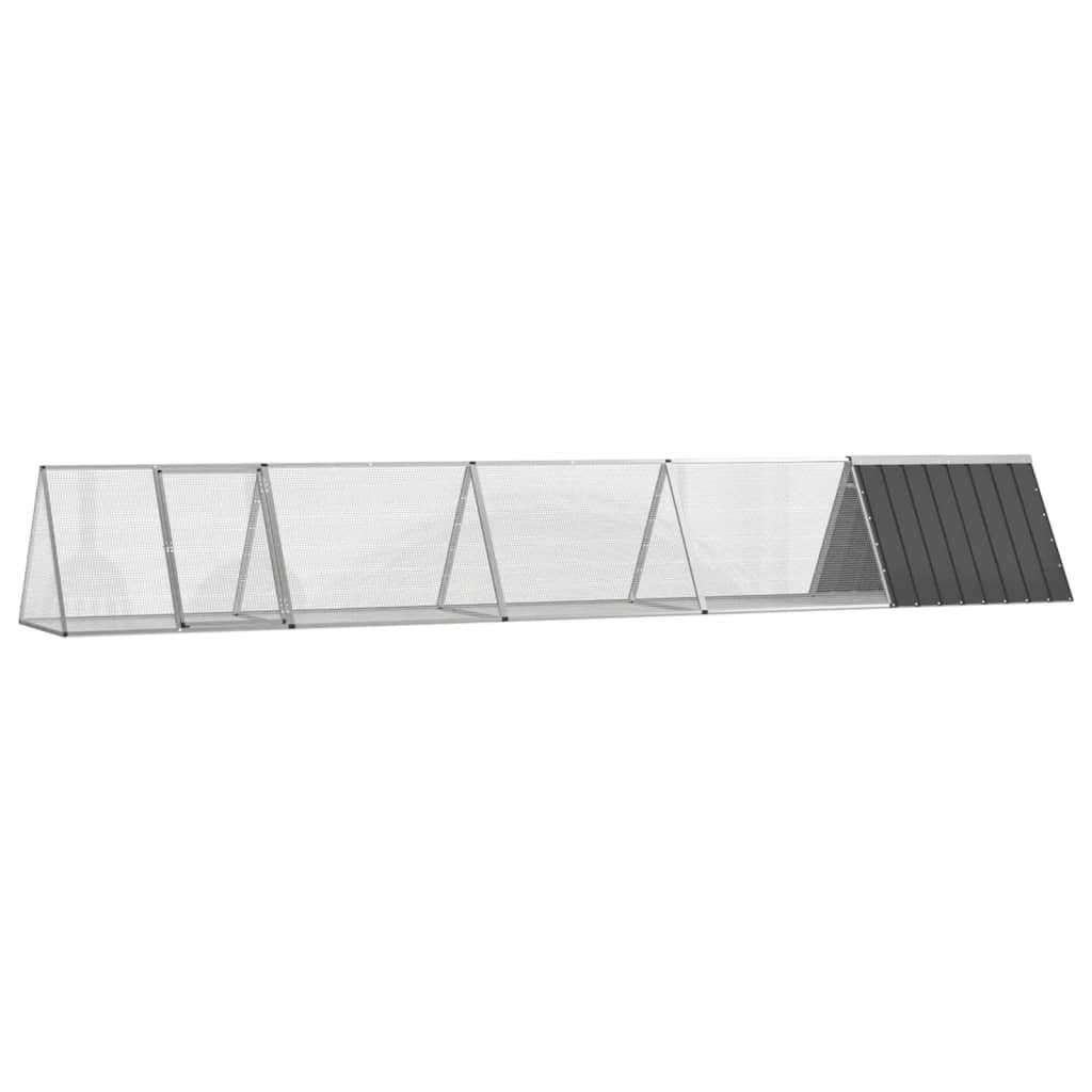 Vidaxl Rabbit Cage Anthracite 504.5X80.5X71 Cm Galvanised Steel