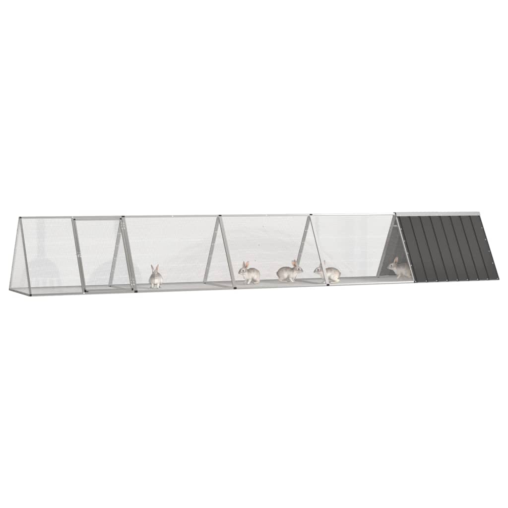Vidaxl Rabbit Cage Anthracite 504.5X80.5X71 Cm Galvanised Steel