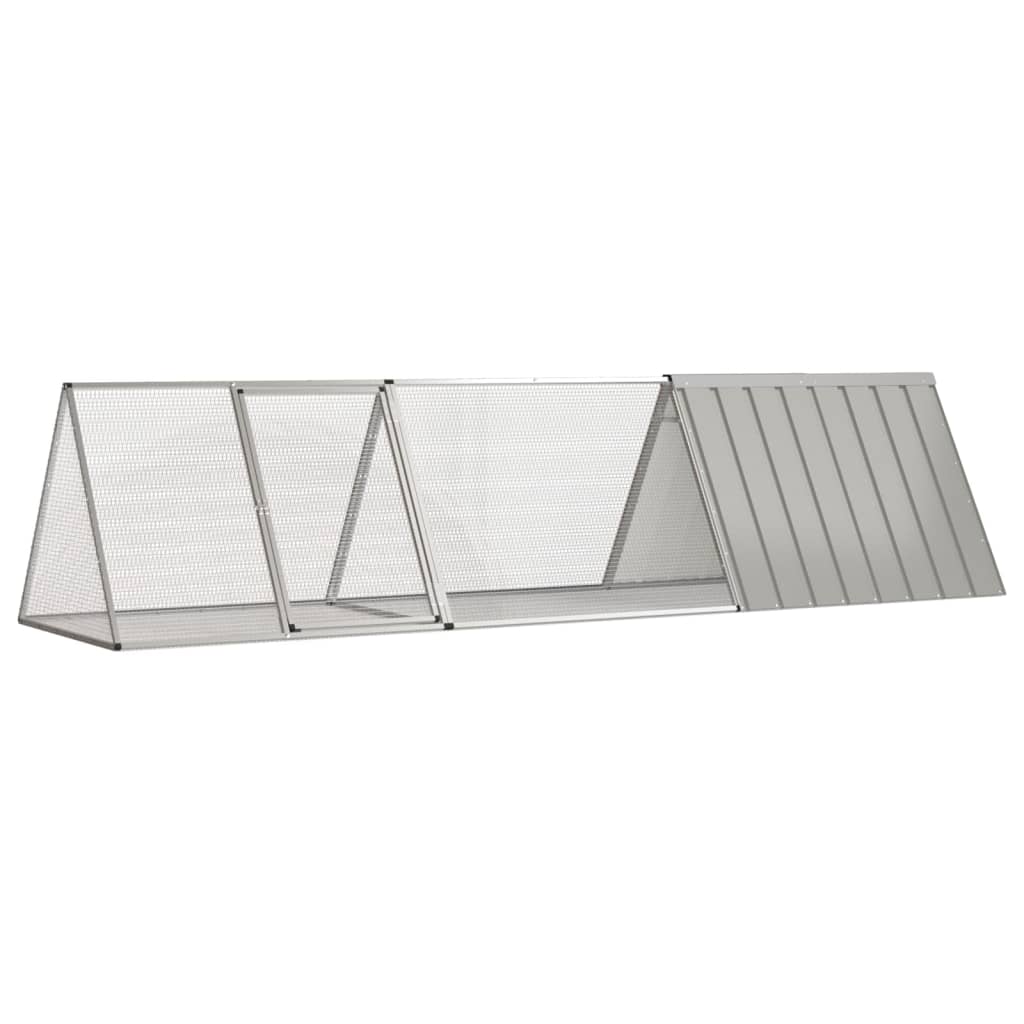 Vidaxl Rabbit Cage Grey 302.5X80.5X71 Cm Galvanised Steel
