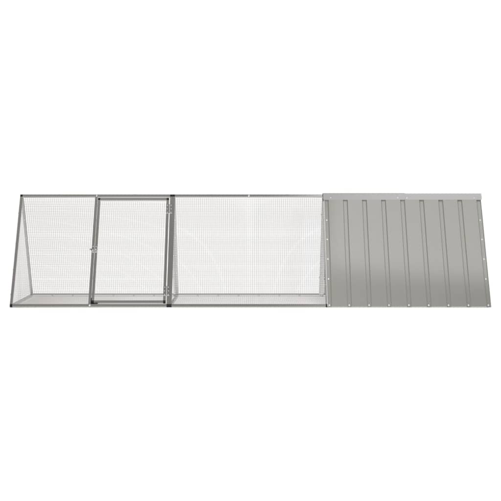 Vidaxl Rabbit Cage Grey 302.5X80.5X71 Cm Galvanised Steel