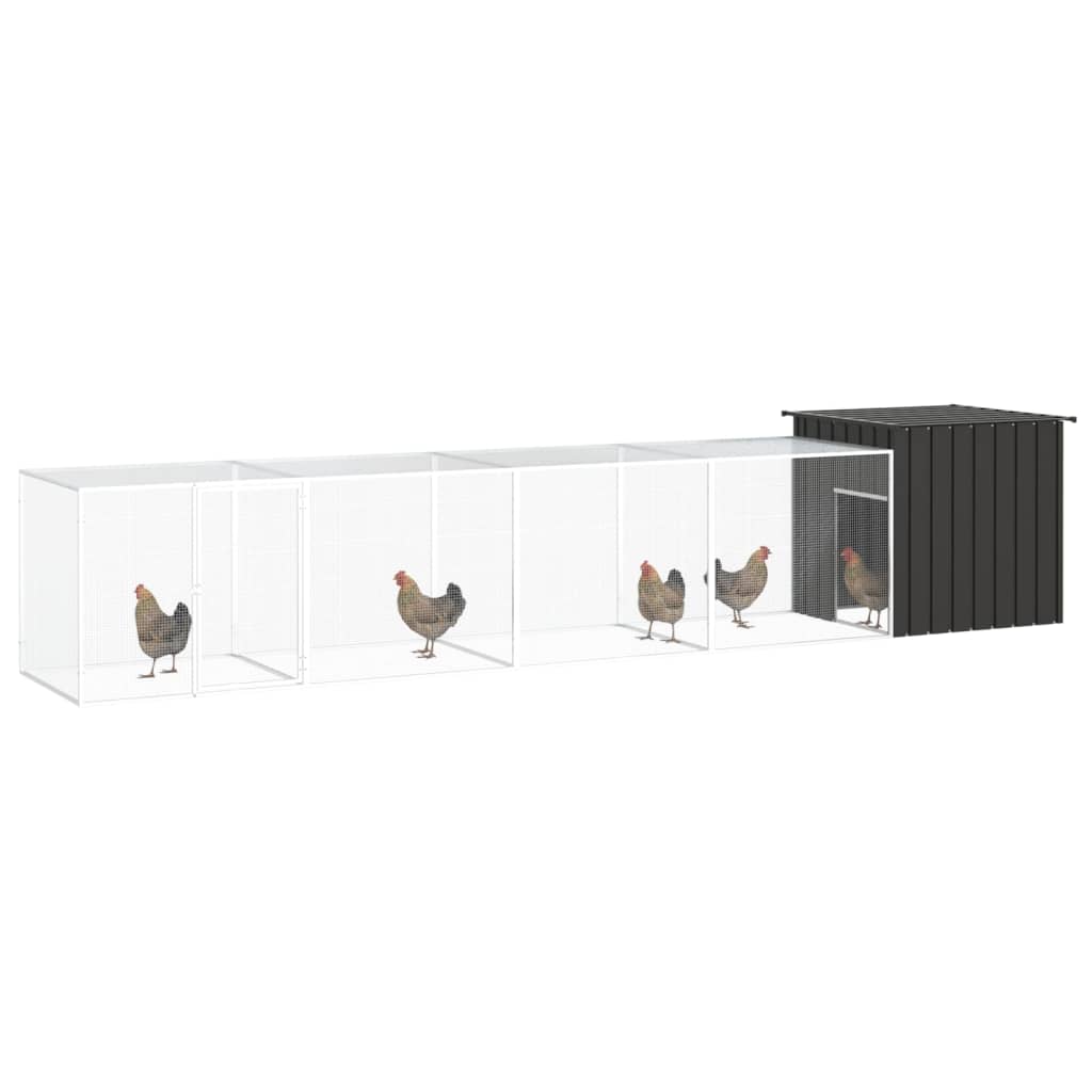 Vidaxl Chicken Cage Anthracite 500X91X100 Cm Galvanised Steel