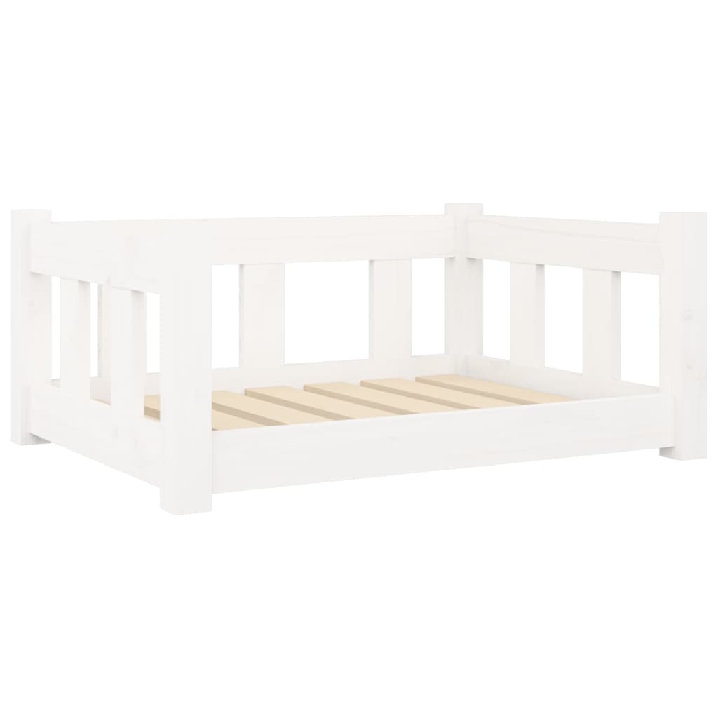 vidaXL Solid Wood Pine Dog Bed in White - Minimalistic Design Pet Sofa for Small to Medium Sized Dogs - Assembly Required