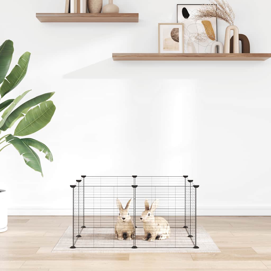 vidaXL Pet Cage Black Powder-coated steel Small Collapsible Pet Cage