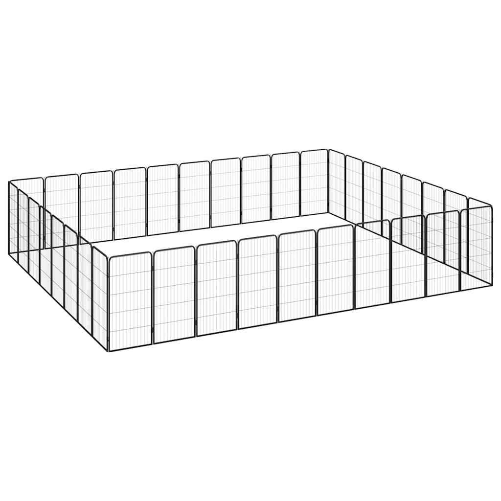 vidaXL 36-Panel Dog Playpen Black 19.7x39.4 Powder-coated Steel