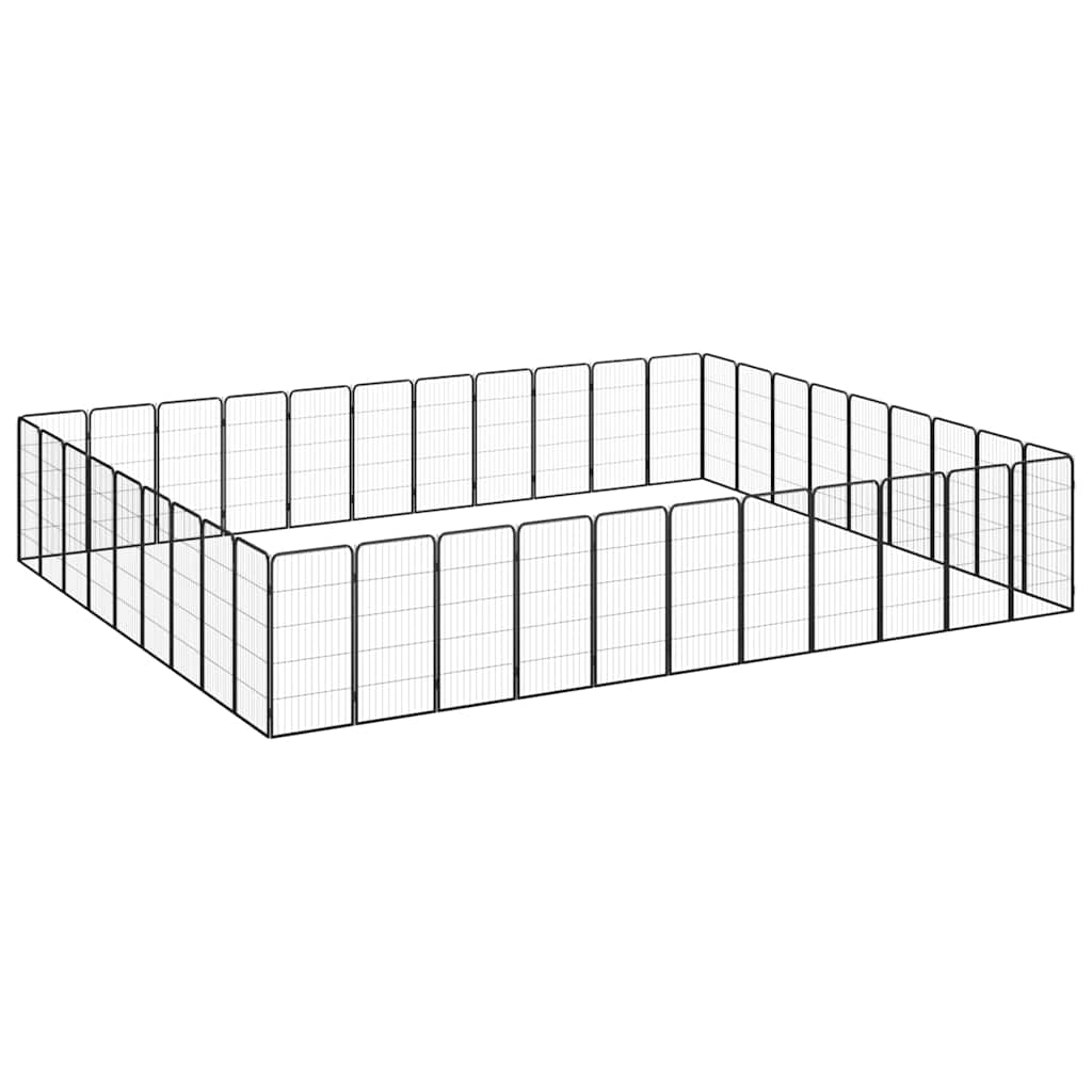 vidaXL 40-Panel Dog Playpen Black 19.7x39.4 Powder-coated Steel