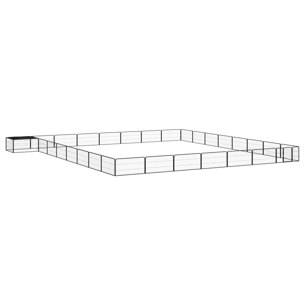 vidaXL 32-Panel Dog Playpen Black 39.4x19.7 Powder-coated Steel
