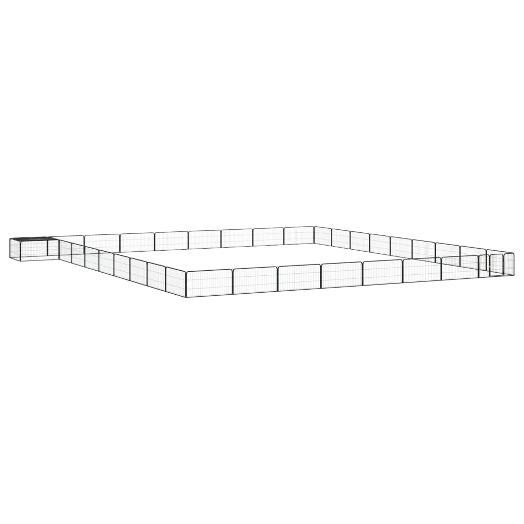 vidaXL 36-Panel Dog Playpen Black 39.4x19.7 Powder-coated Steel