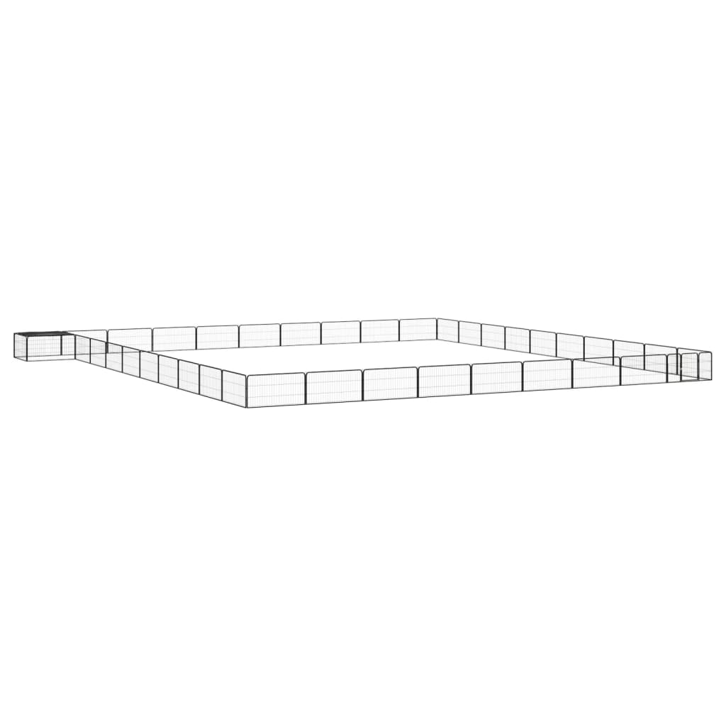 vidaXL 40-Panel Dog Playpen Black 39.4x19.7 Powder-coated Steel