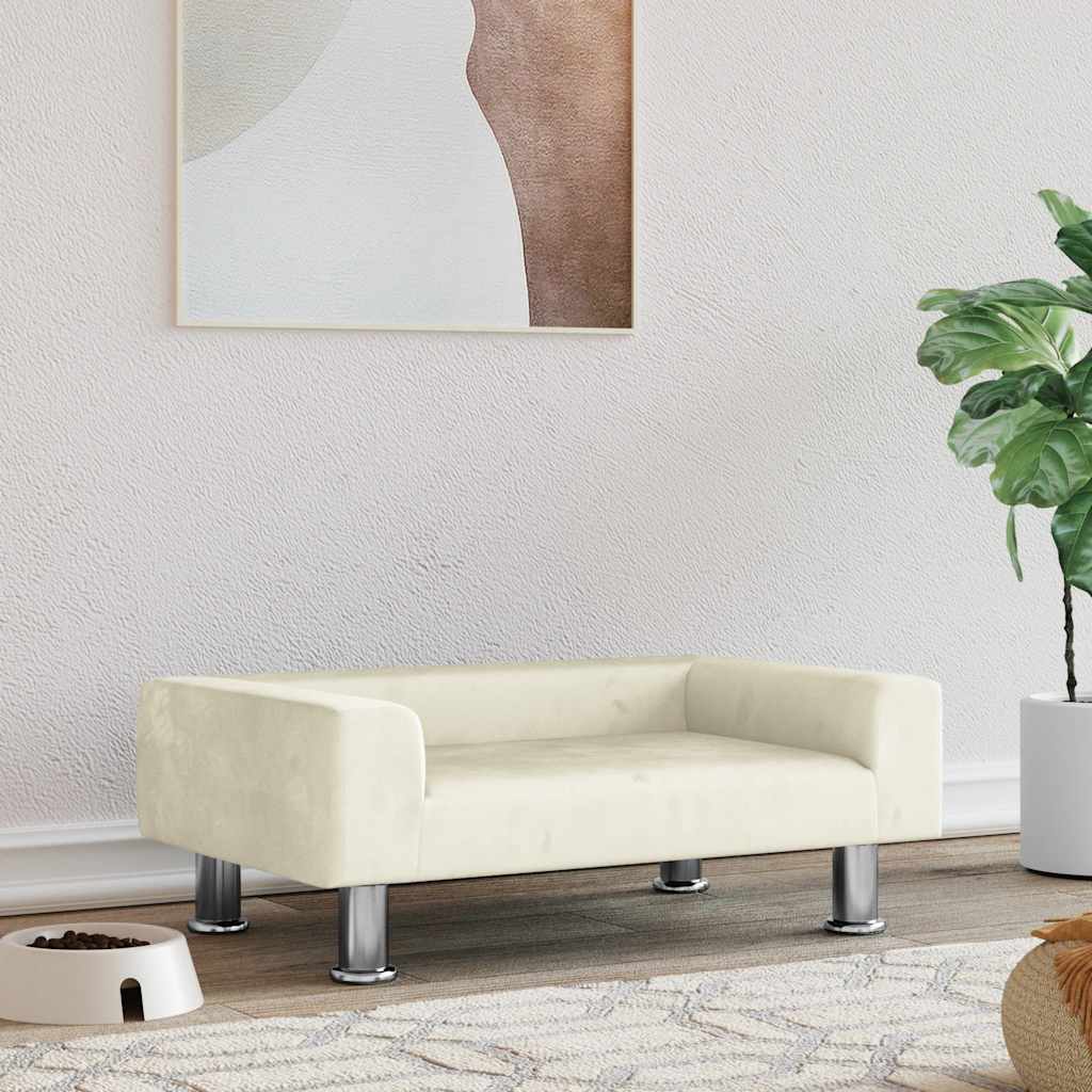 vidaXL Dog Bed Cream 70x45 x 10.4  Velvet