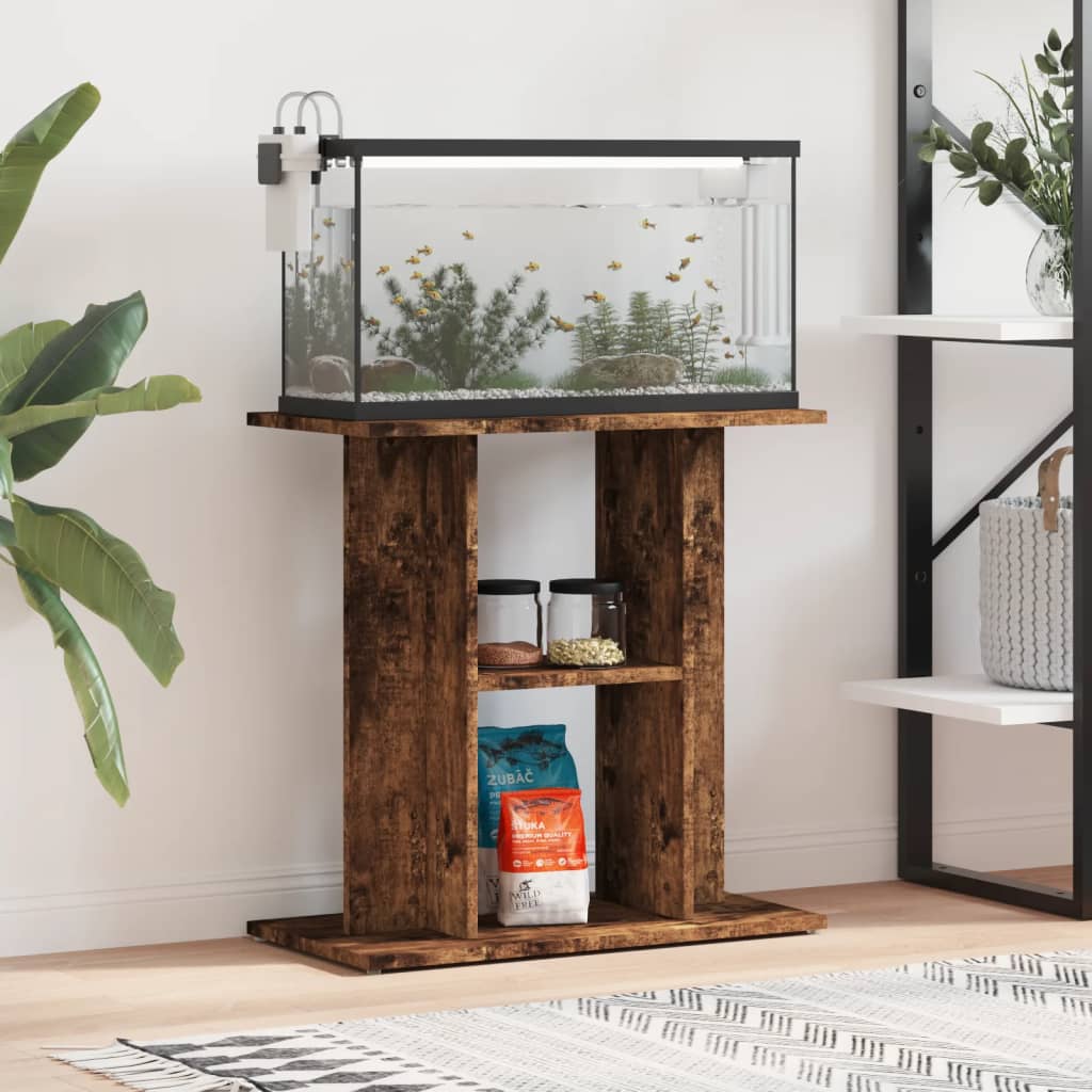 Vidaxl Aquarium Stand Smoked Oak 60X30X60 Cm Engineered Wood
