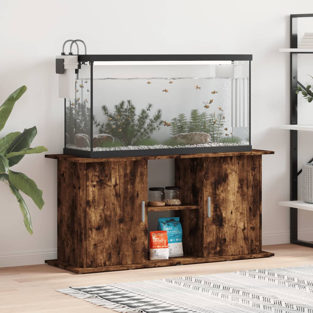 Vidaxl Aquarium Stand Smoked Oak 121X41X58 Cm Engineered Wood