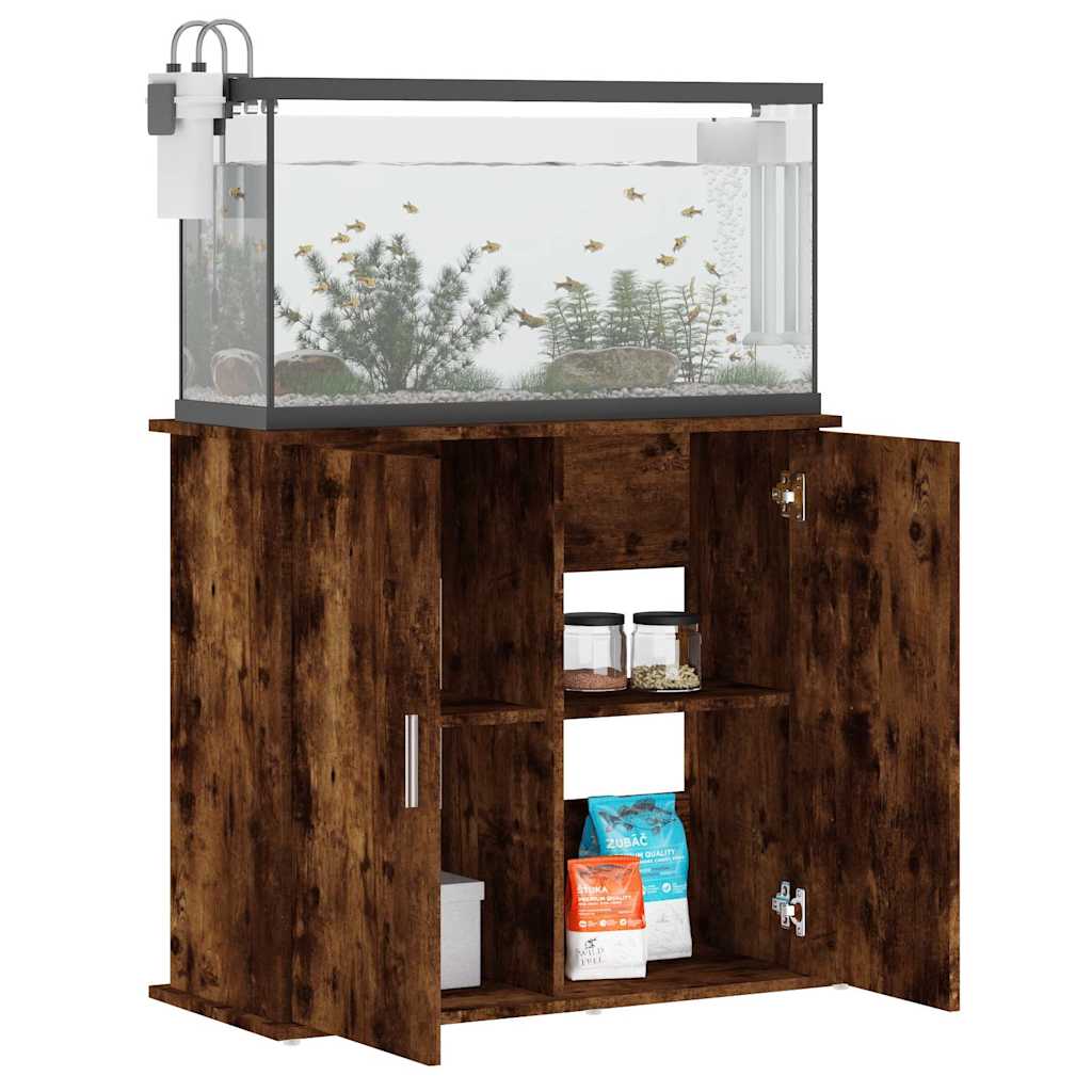 Vidaxl Aquarium Stand Smoked Oak 81X36X73 Cm Engineered Wood