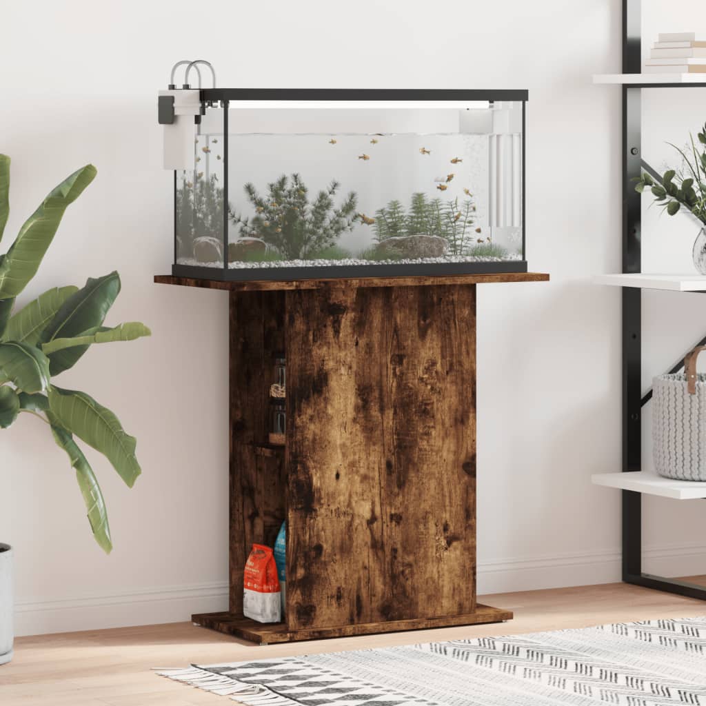 Vidaxl Aquarium Stand Smoked Oak 36X75X72.5 Cm Engineered Wood