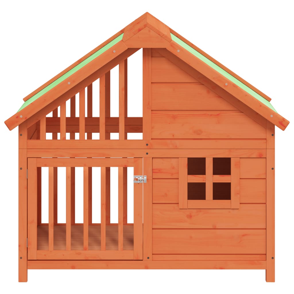 vidaXL Dog Kennel Outdoor Pet House Crate Cage with Roof - Solid Wood Pine, Water-Resistant, Large Entrance, 37.8"x23.8"x34.3"