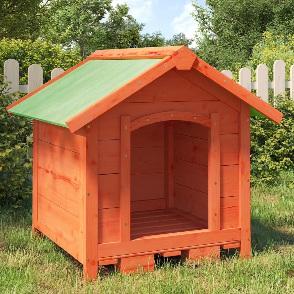 vidaXL Dog Kennel Brown 25.6x25.6x24.2 Solid Wood Pine