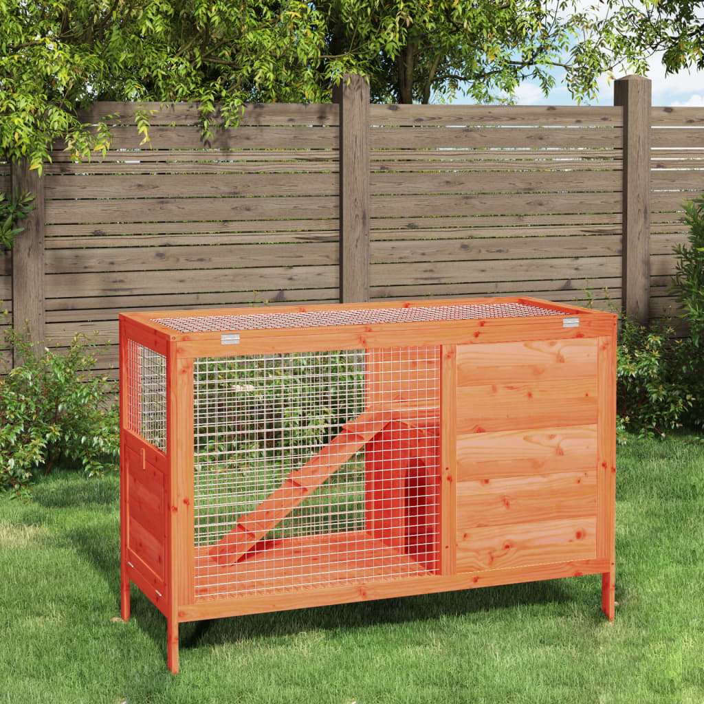 vidaXL Rabbit Hutch Brown 40.6x17.3x27.4 Solid Wood Pine
