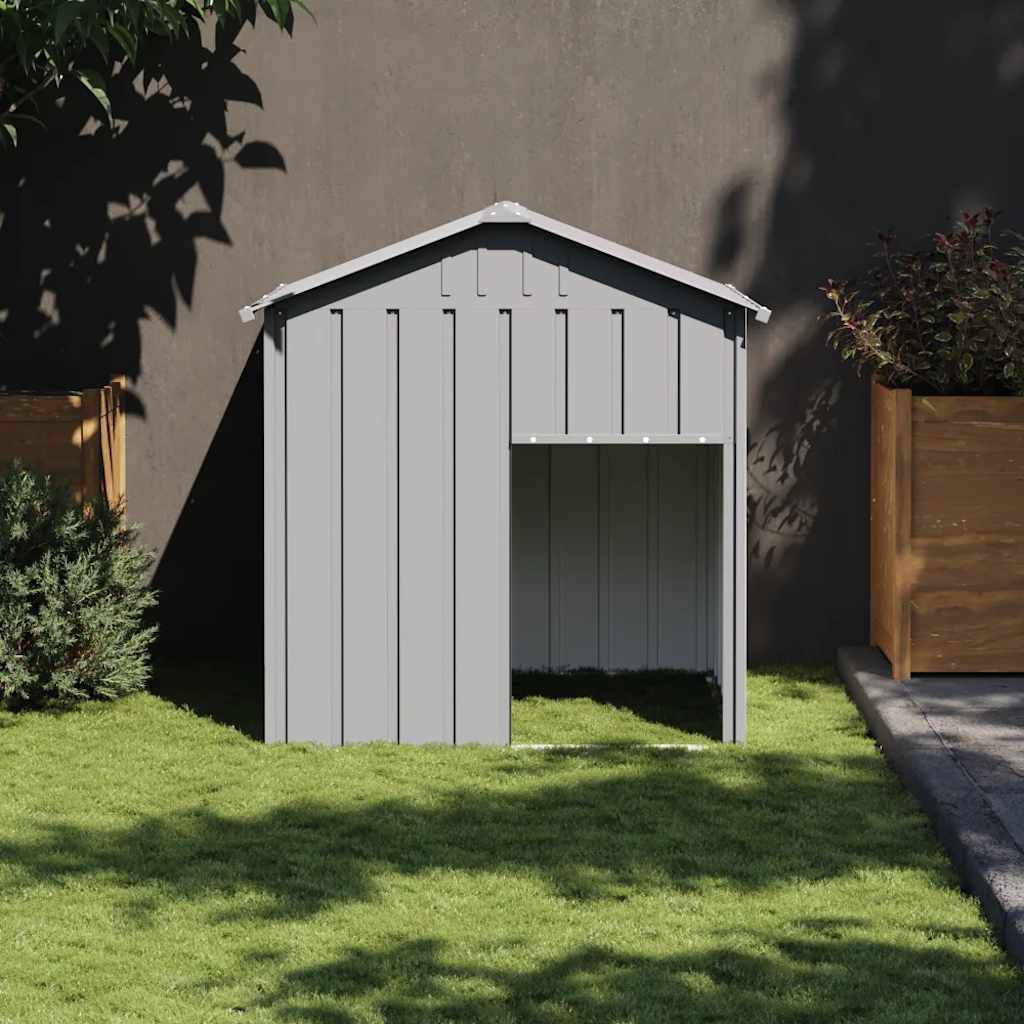 vidaXL Dog House with Roof Light Gray 46.1x40.6x48.4 Galvanized Steel