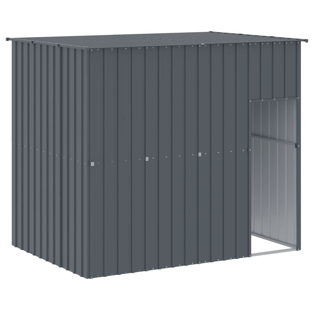 vidaXL Dog House, Dog Kennel with Roof, Dog Cage with Lockable Door and Latch, Pet House for Small Animals, Anthracite Galvanised Steel