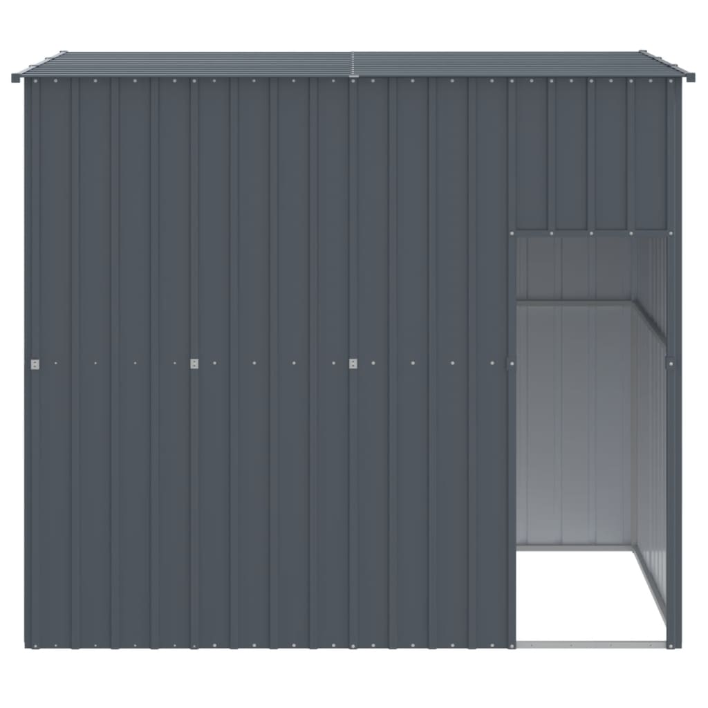 vidaXL Dog House, Dog Kennel with Roof, Dog Cage with Lockable Door and Latch, Pet House for Small Animals, Anthracite Galvanised Steel