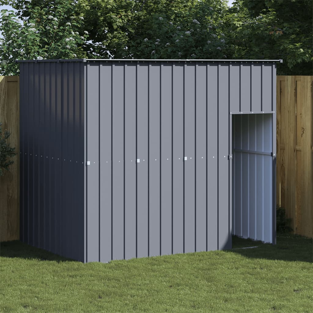 vidaXL Dog House, Dog Kennel with Roof, Dog Cage with Lockable Door and Latch, Pet House for Small Animals, Anthracite Galvanised Steel