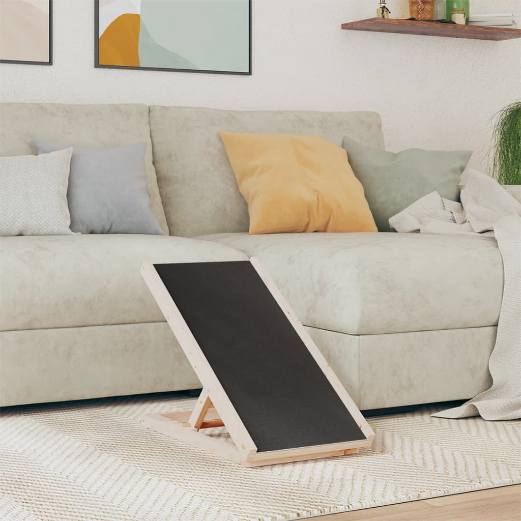 Vidaxl Solid Fir Wood Dog Ramp 70 X 35 Cm Grey