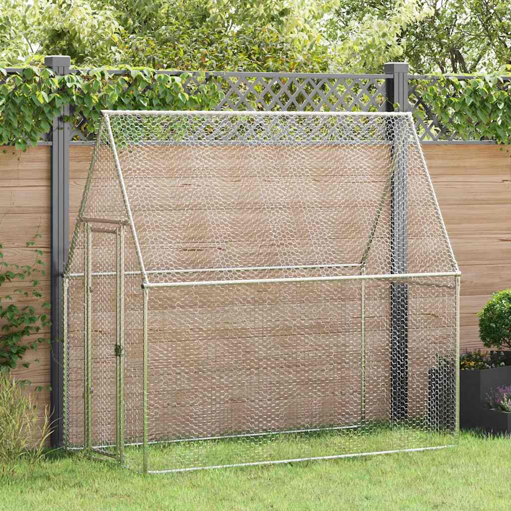 vidaXL Chicken Cage Silver 78.7x39.4x74.8 Galvanized Steel