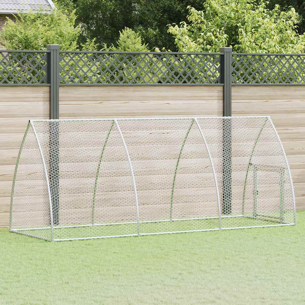 vidaXL Chicken Cage Silver 118.1x41.3x47.2 Galvanized Steel