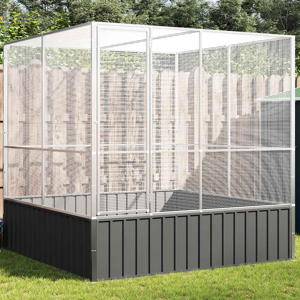 vidaXL Aviary Silver 83.1x81.5x83.5 Steel