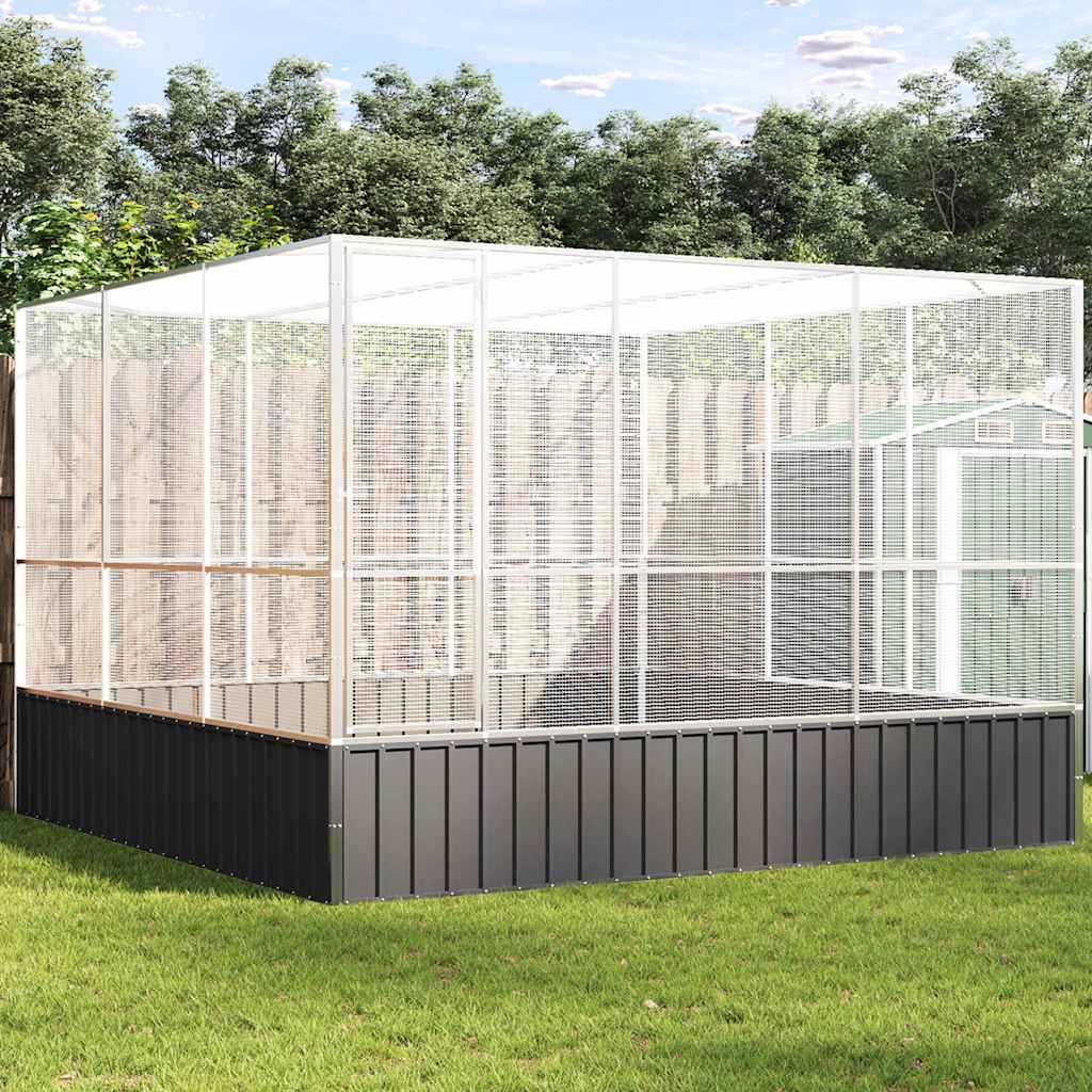 vidaXL Aviary Silver 122.4x120.9x83.5 Steel