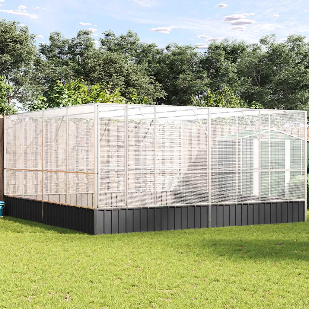 vidaXL Aviary Silver 164.6x163x83.5 Steel