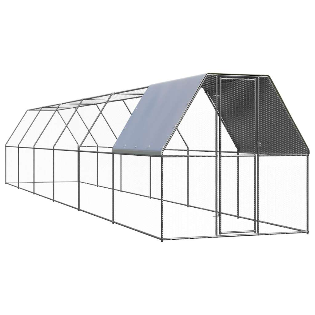 vidaXL Chicken Cage 6.6x39.4x6.6 Galvanized Steel