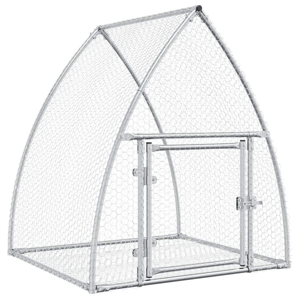 vidaXL Rabbit Hutch Silver 39.4x41.3x47.2 Galvanized Steel