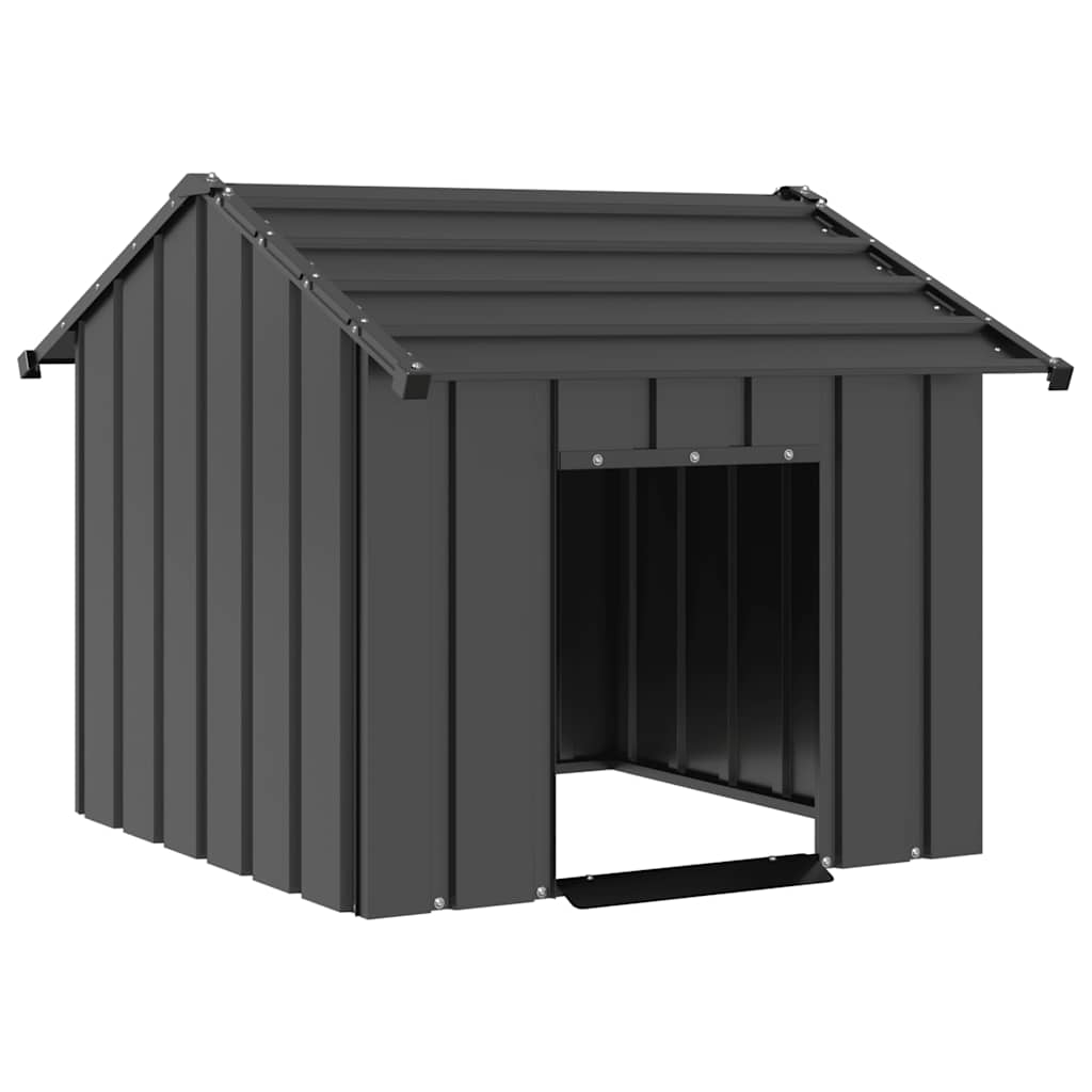 vidaXL Dog House Anthracite Galvanized steel Medium Durable
