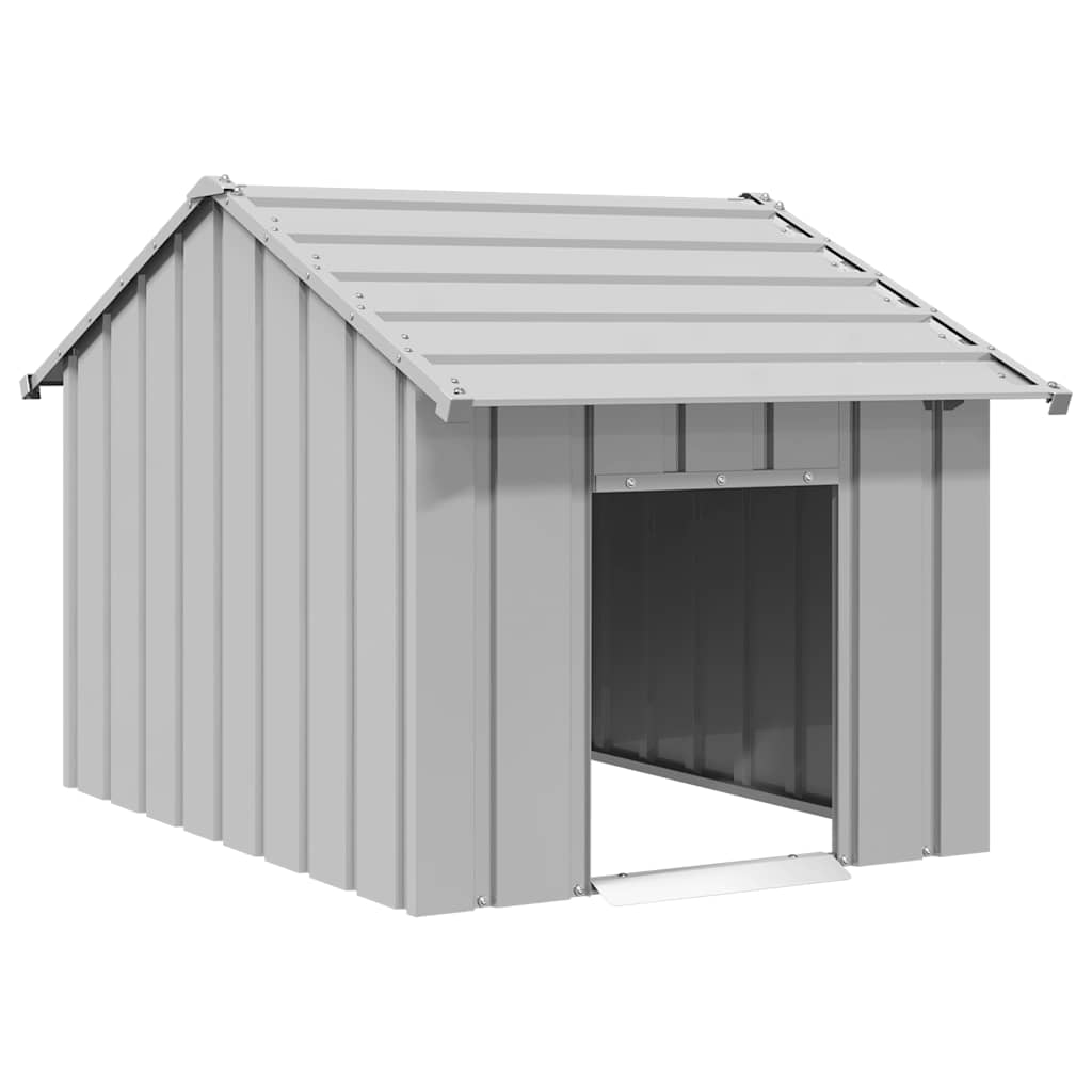 vidaXL Dog House Gray Galvanized Steel 32.7x51.2x33.5 in Durable