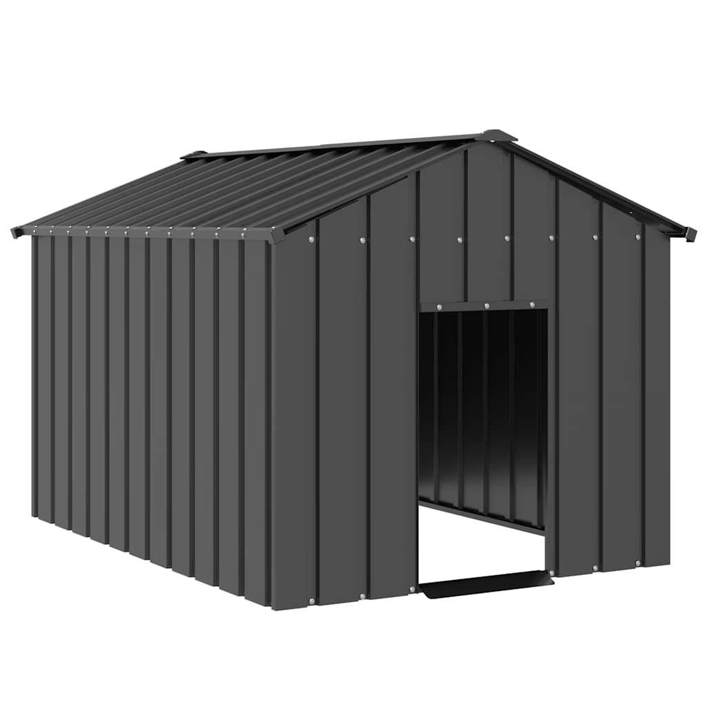 vidaXL Dog House Anthracite Galvanized Steel 44.5 x 60.2 x 39.8 in