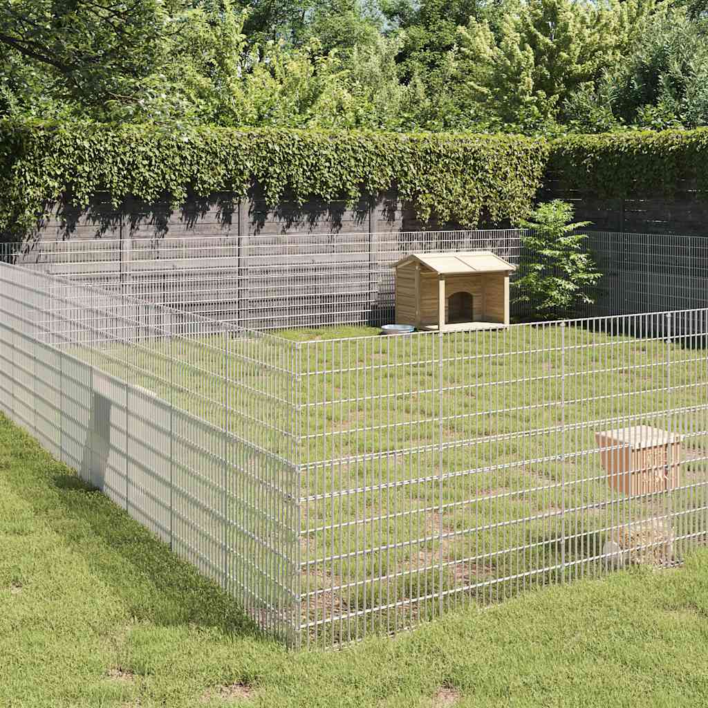 vidaXL Free Range Animal Enclosure 48-Panel 21.3x39.4 Galvanized Iron