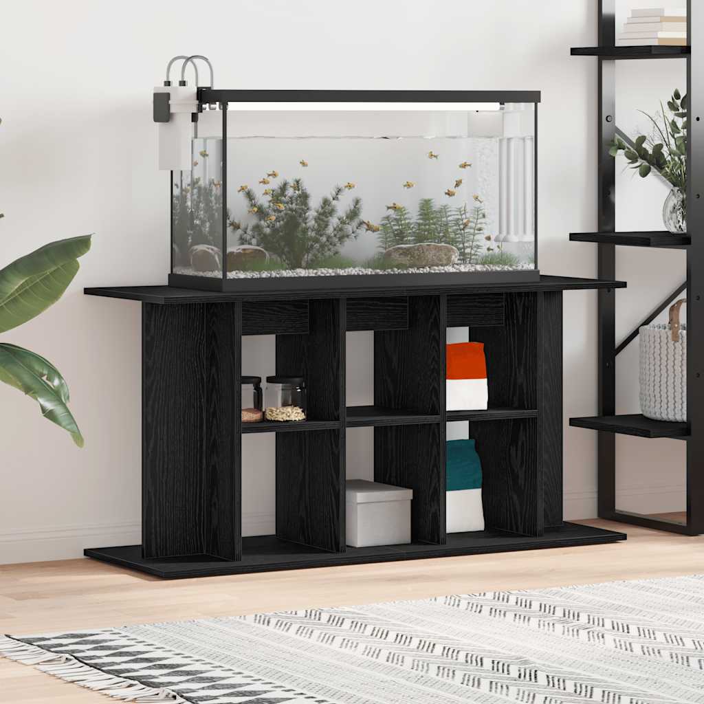 vidaXL Aquarium Stand Black Oak Engineered Wood Large Aquarium Stand