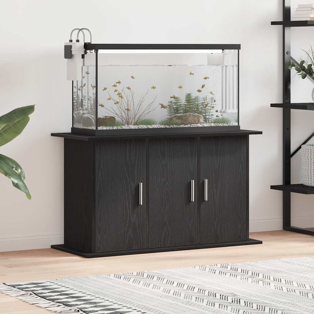 vidaXL Aquarium Stand Black Oak 39.8x16.1x22.8 Engineered Wood
