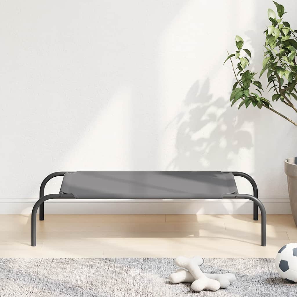vidaXL Elevated Dog Bed Grey Oxford fabric and powder-coated steel
