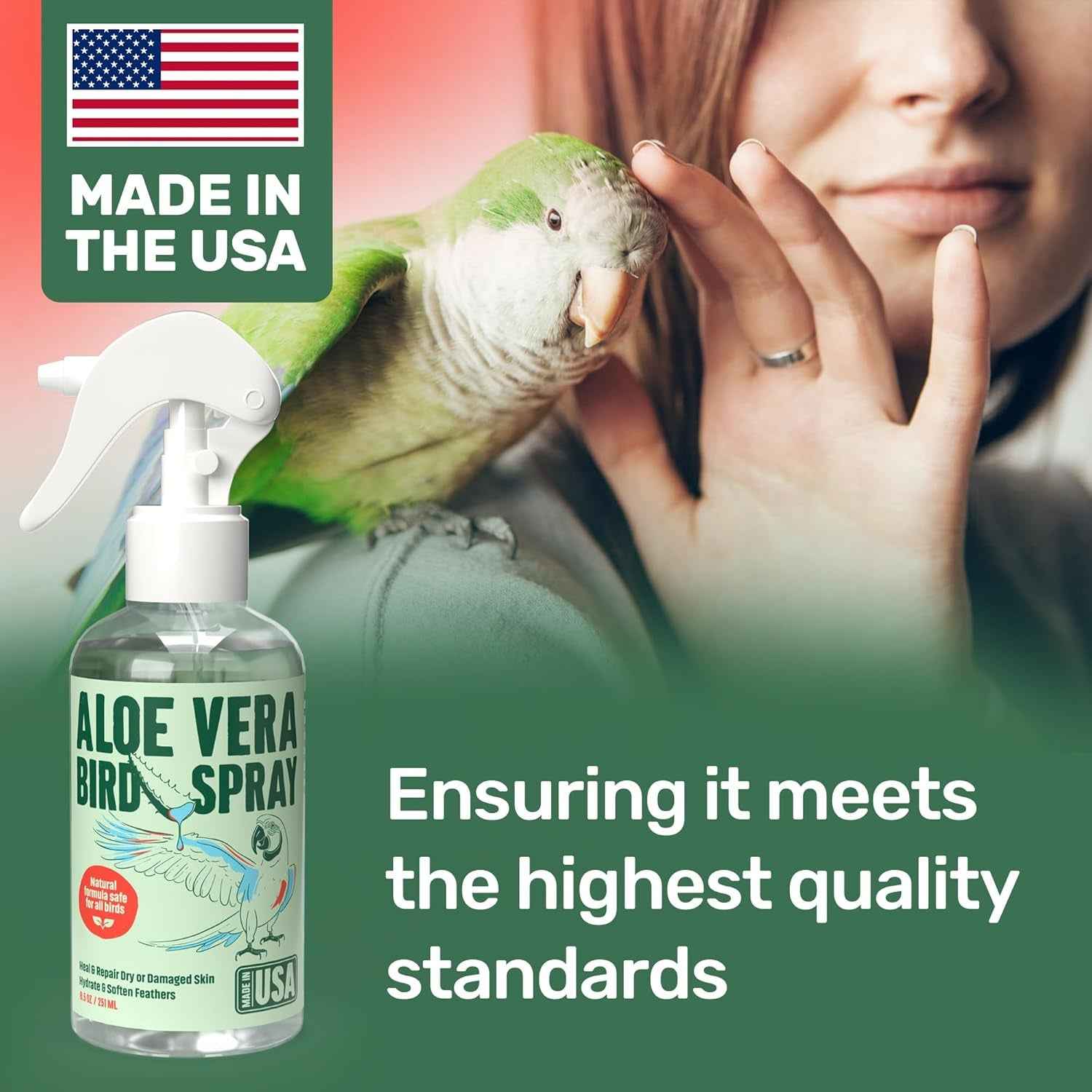 Aloe Vera Bird Spray for Feather & Skin – 8.5oz