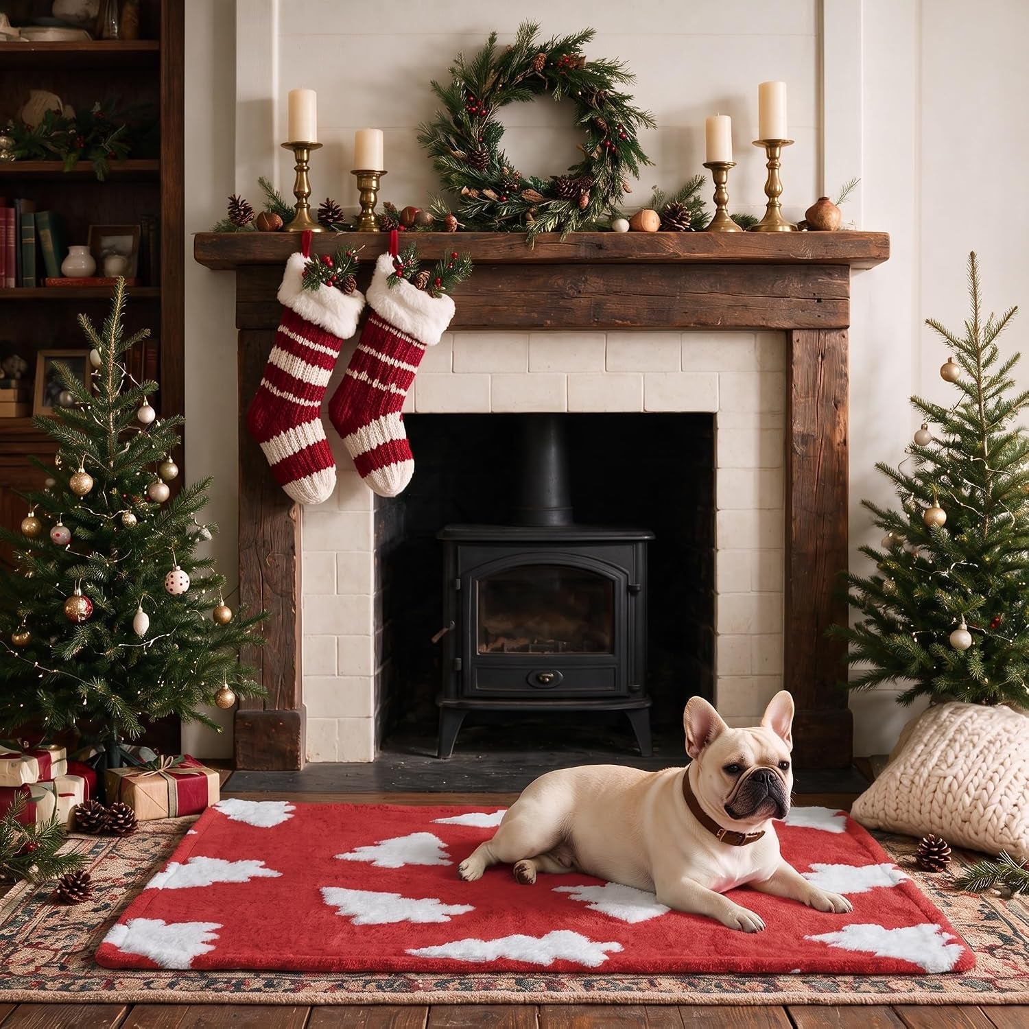 Christmas Pet Blanket – 3D Textured Fleece for Dogs & Cats, 6 Styles