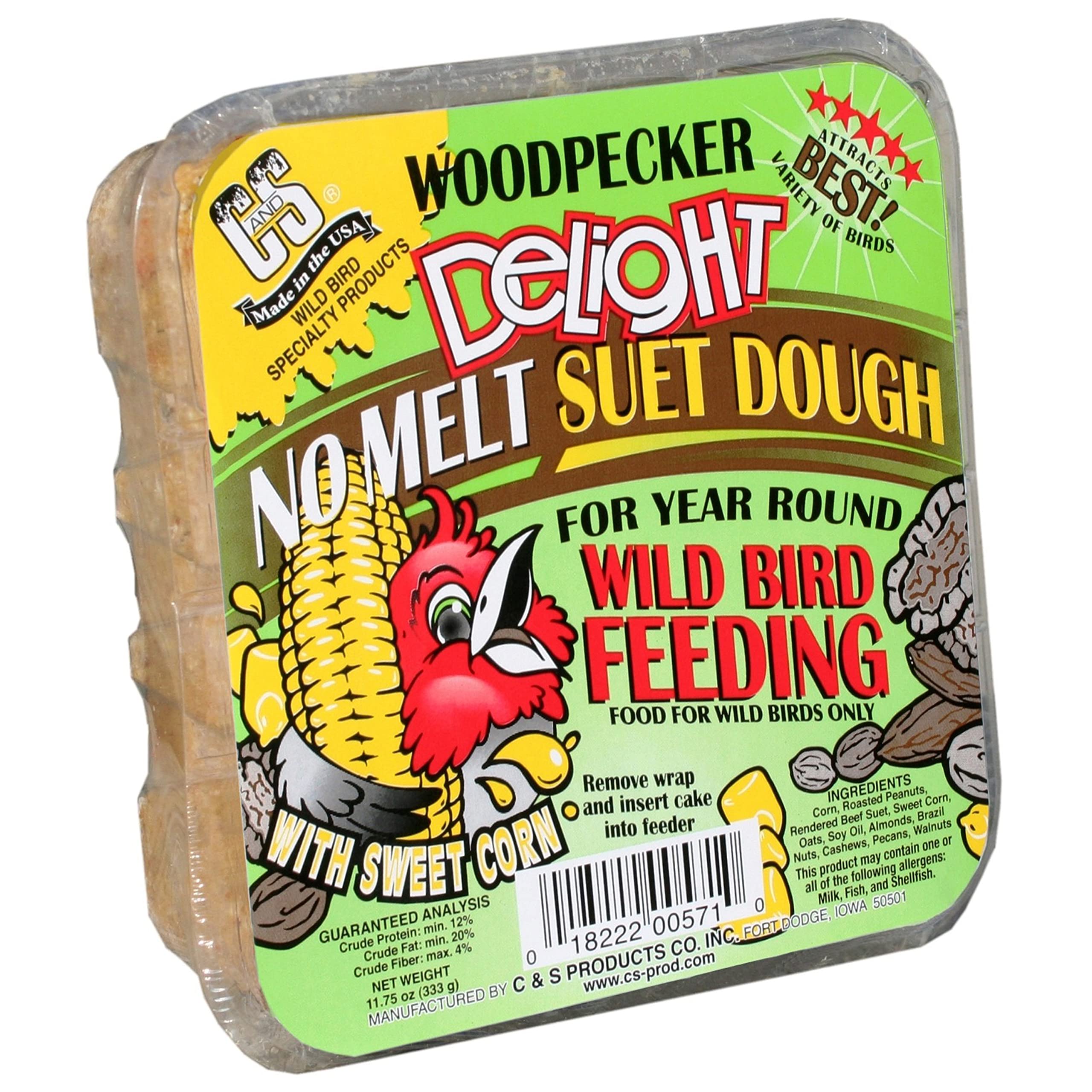 C&S Woodpecker Delight No Melt Suet Dough 11.75 Ounces, 12 Pack