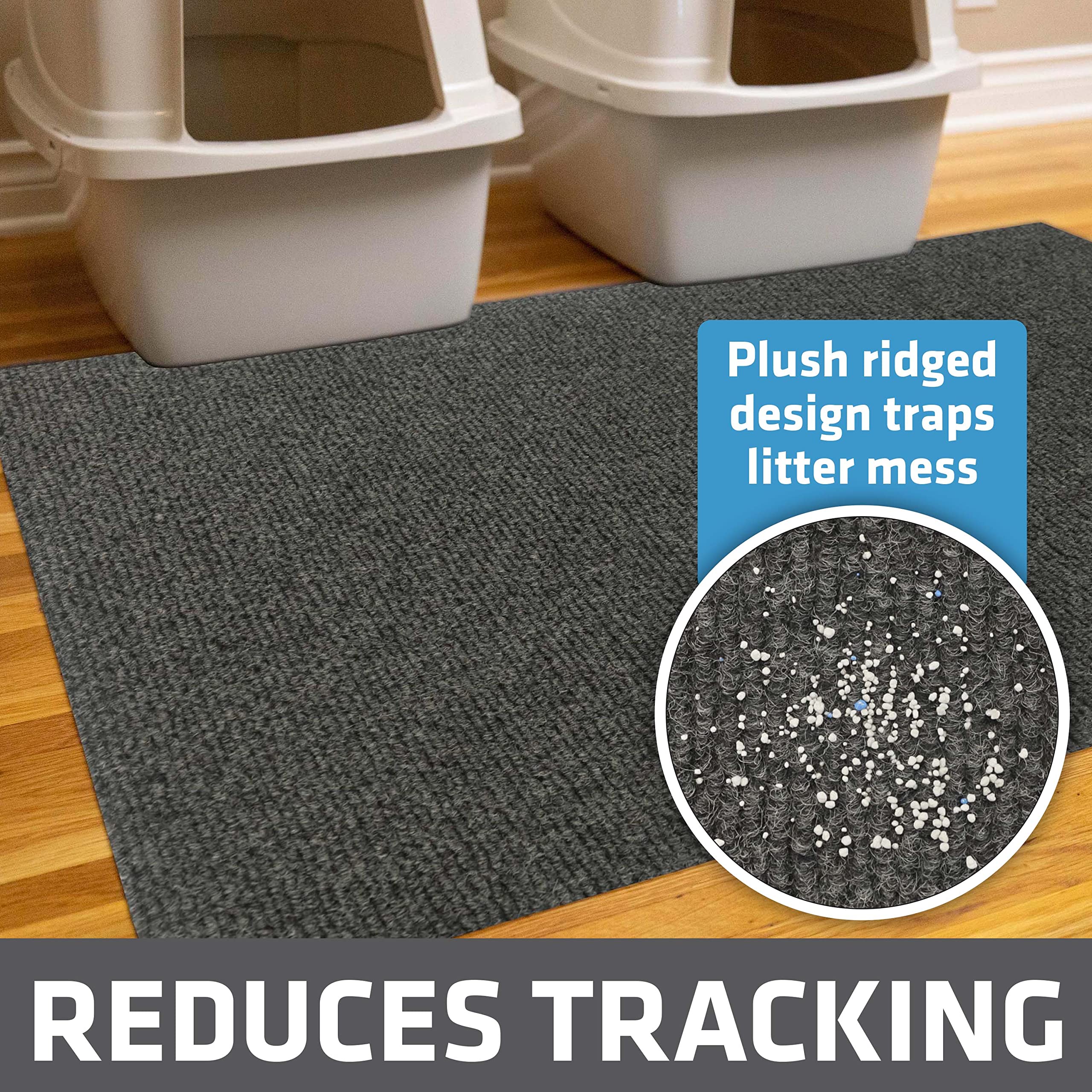 Drymate Jumbo Plush Cat Litter Trapping Mat, Contains Mess From Box For Cleaner Floors, Urine-Proof, Soft On Kitty Paws -Absorbe