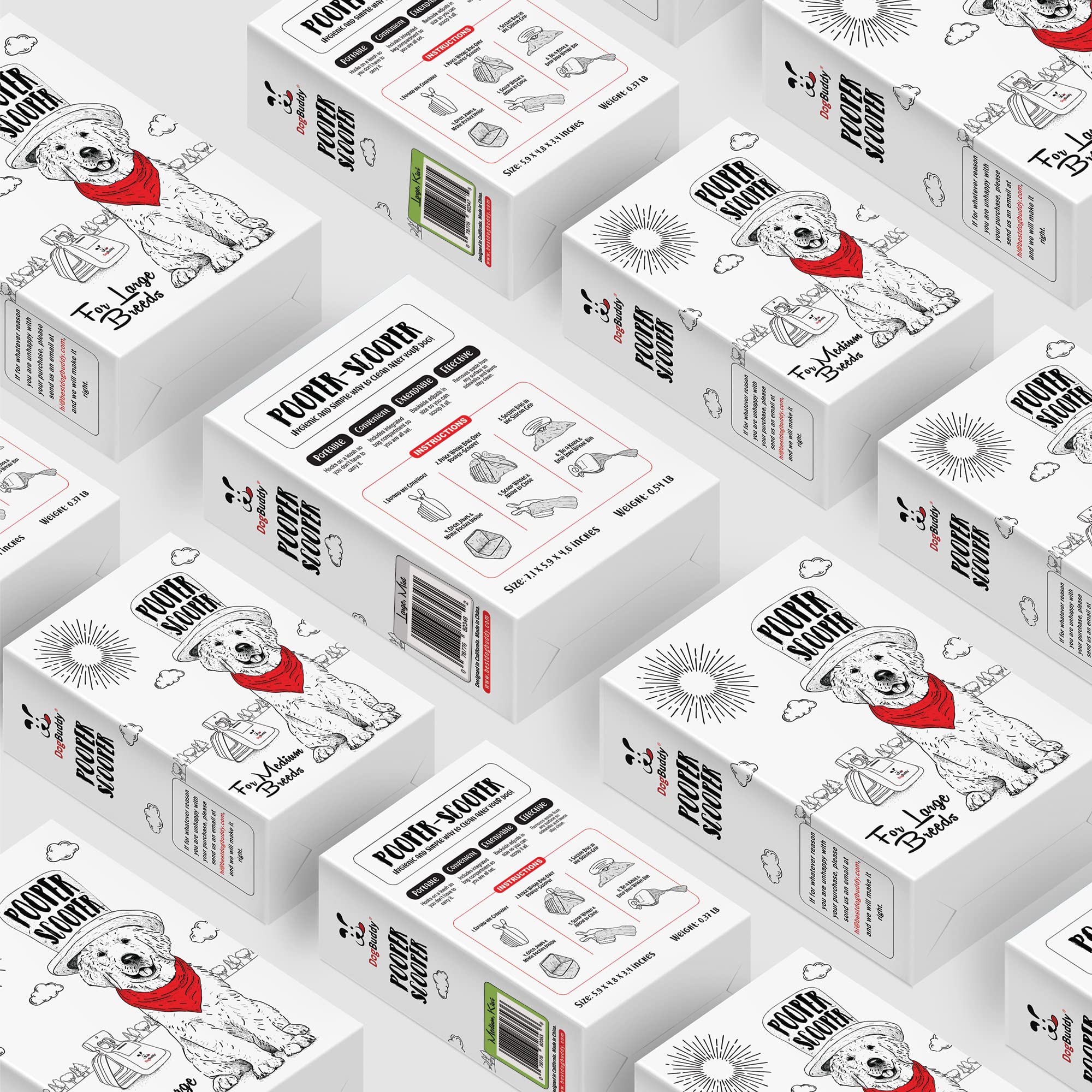 Dogbuddy Pooper Scooper, Portable Dog Poop Scooper, Sanitary Dog Waste Pick Up, Heavy Duty Dog Waste Cleaner With Bag Dispenser,