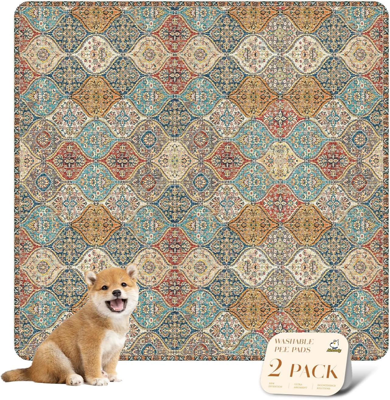 Nunubaby Reusable Potty Pads For Dogs For Crates And Floors. Washable Pee Pads For Dogs, Stylish, Non-Slip And Leak-Proof Pee Pa