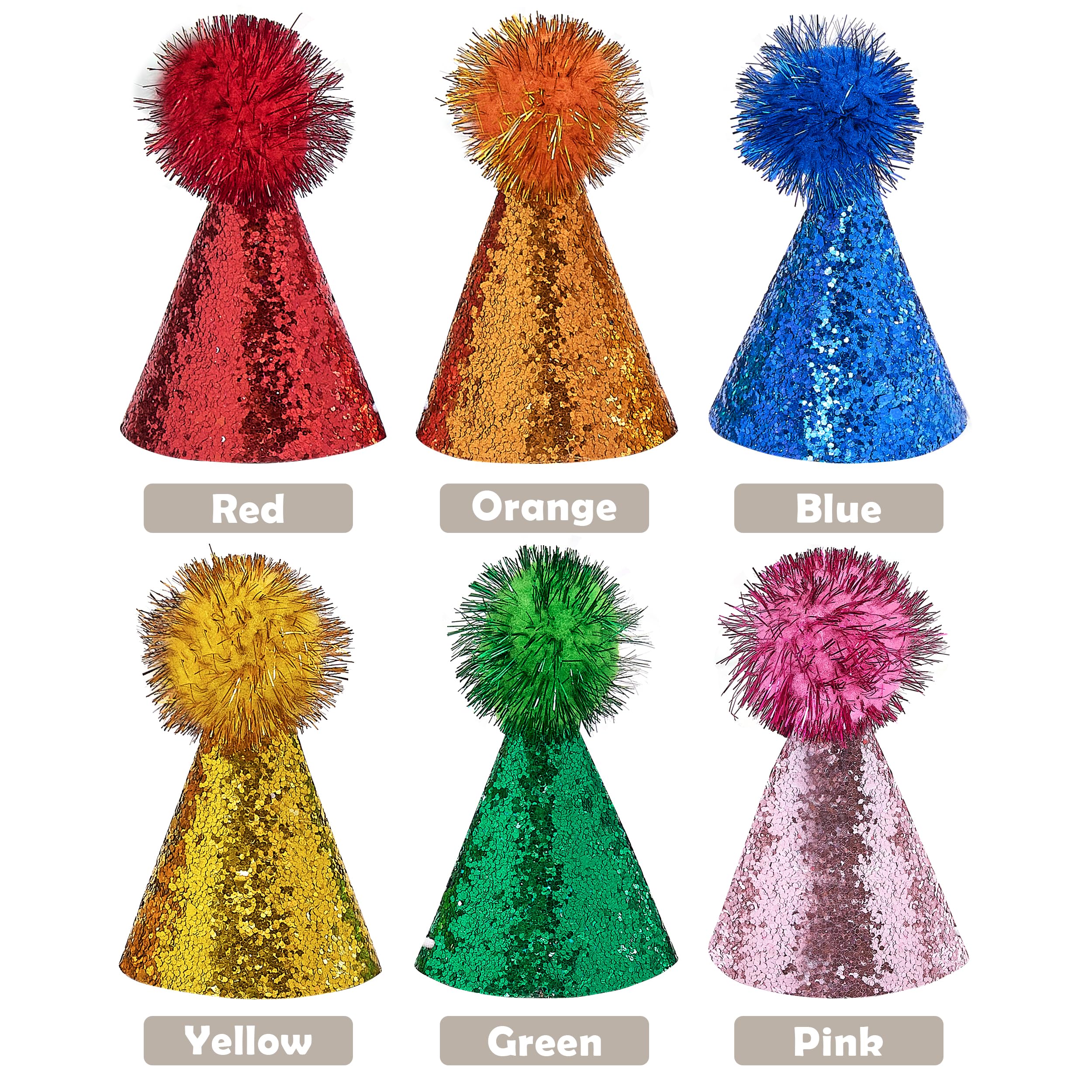 Pet Show 10Pcs Mini Small Dog Hats Cat Birthday Party Hat Rabbit Hats For Holiday Wedding Puppies Kittens Costume Accessories