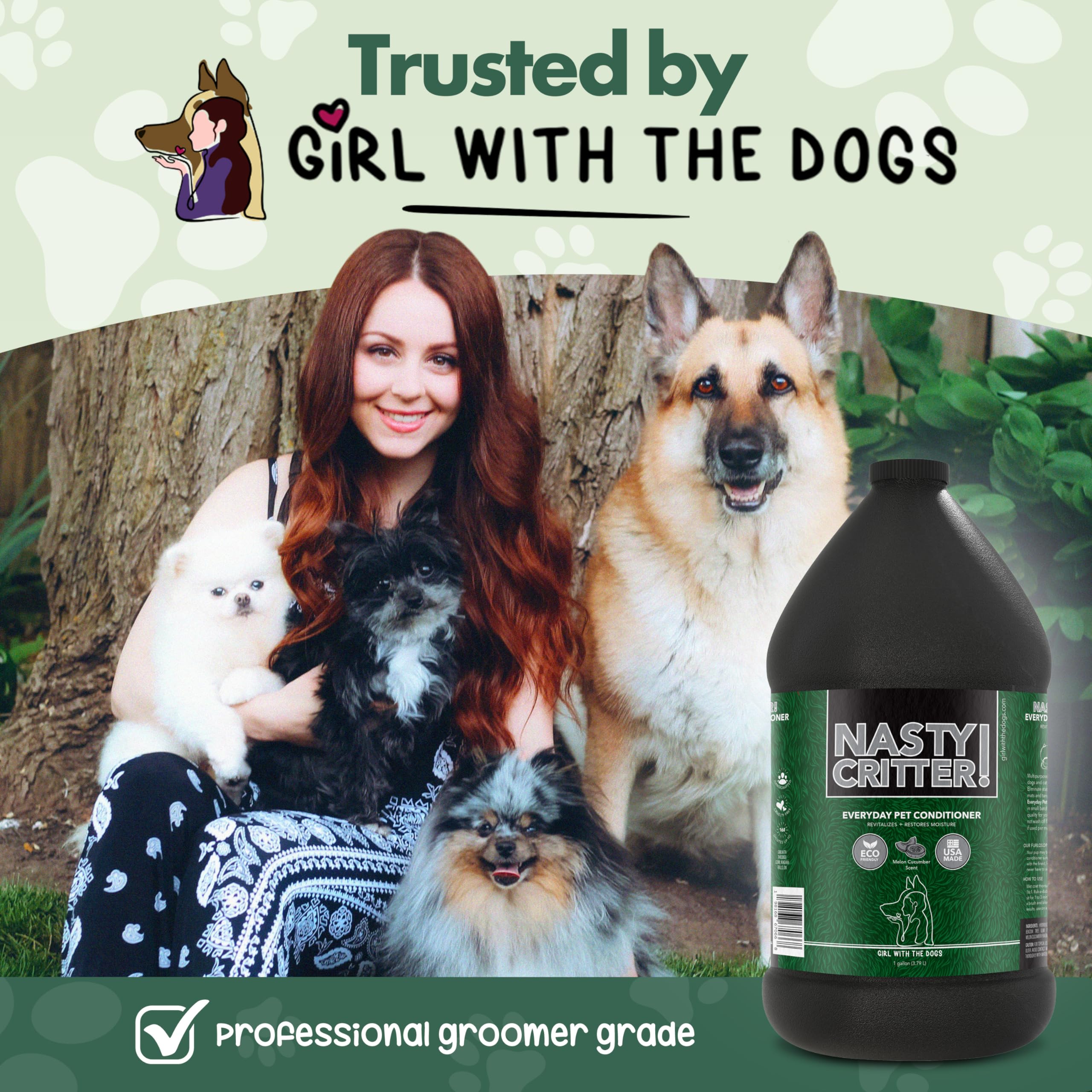 Nasty Critter! By Girl With The Dogs - Everyday Deep Cleaning Dog Conditioner, 1 Gallon, Made In Usa 8 Wks+