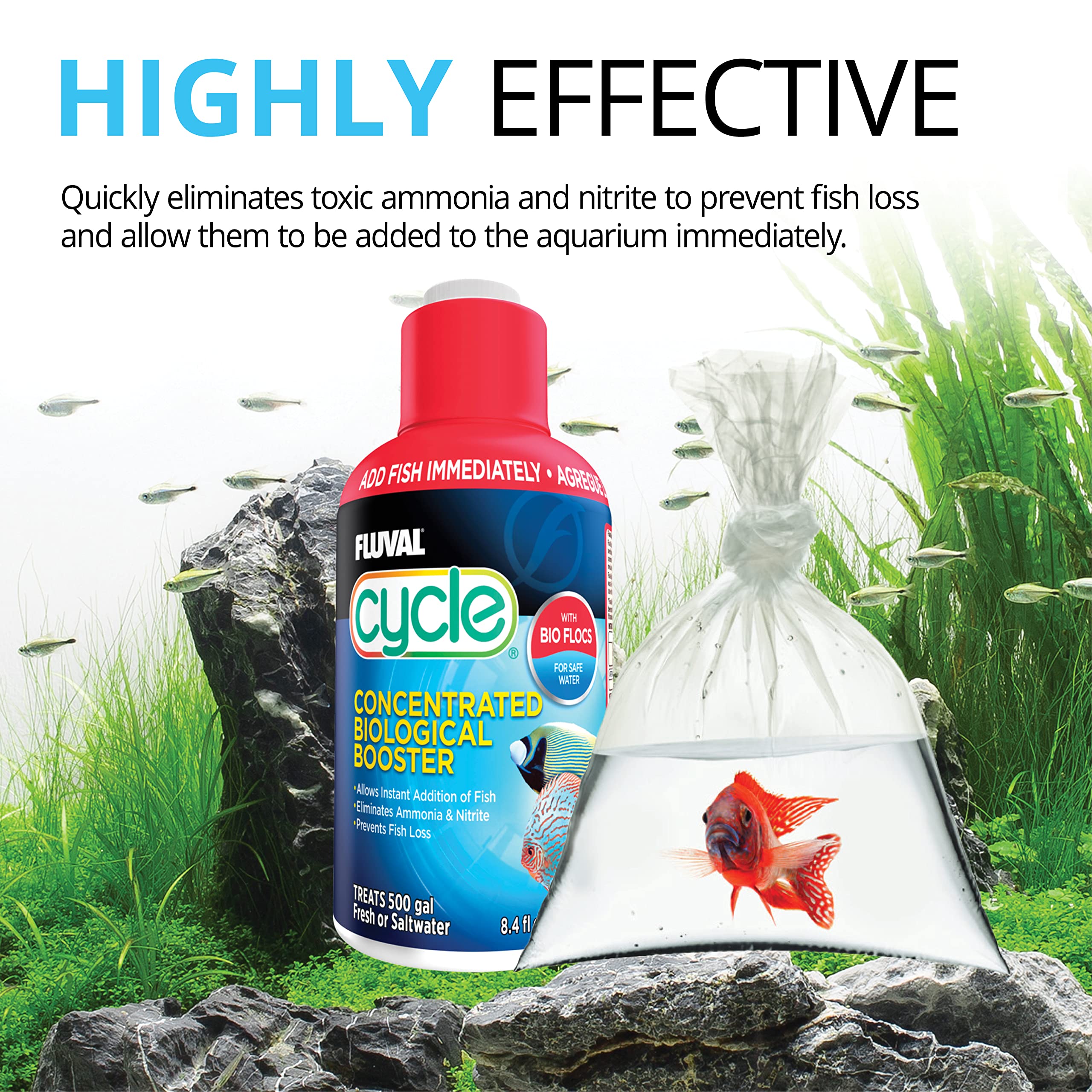 Fluval Cycle Biological Enhancer, 16.9 Oz Water Treatment, Plastic, Model A8351, White
