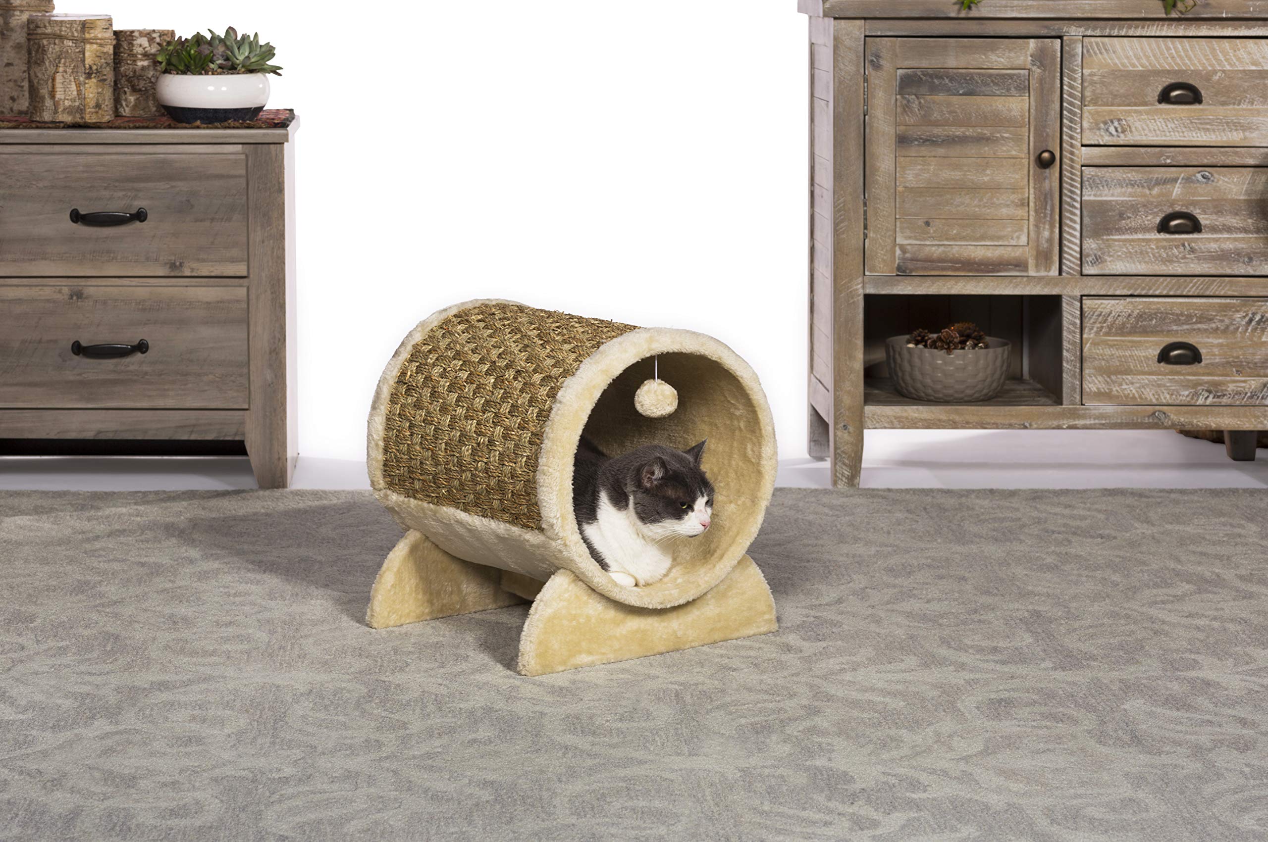 Prevue Pet Products Kitty Power Paws Plush Cozy Tunnel 7383 - Beige